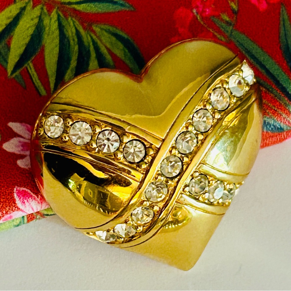 NEW YEAR SALE ❤️ Swarovski Vintage Cross My Heart Brooch with Crystals